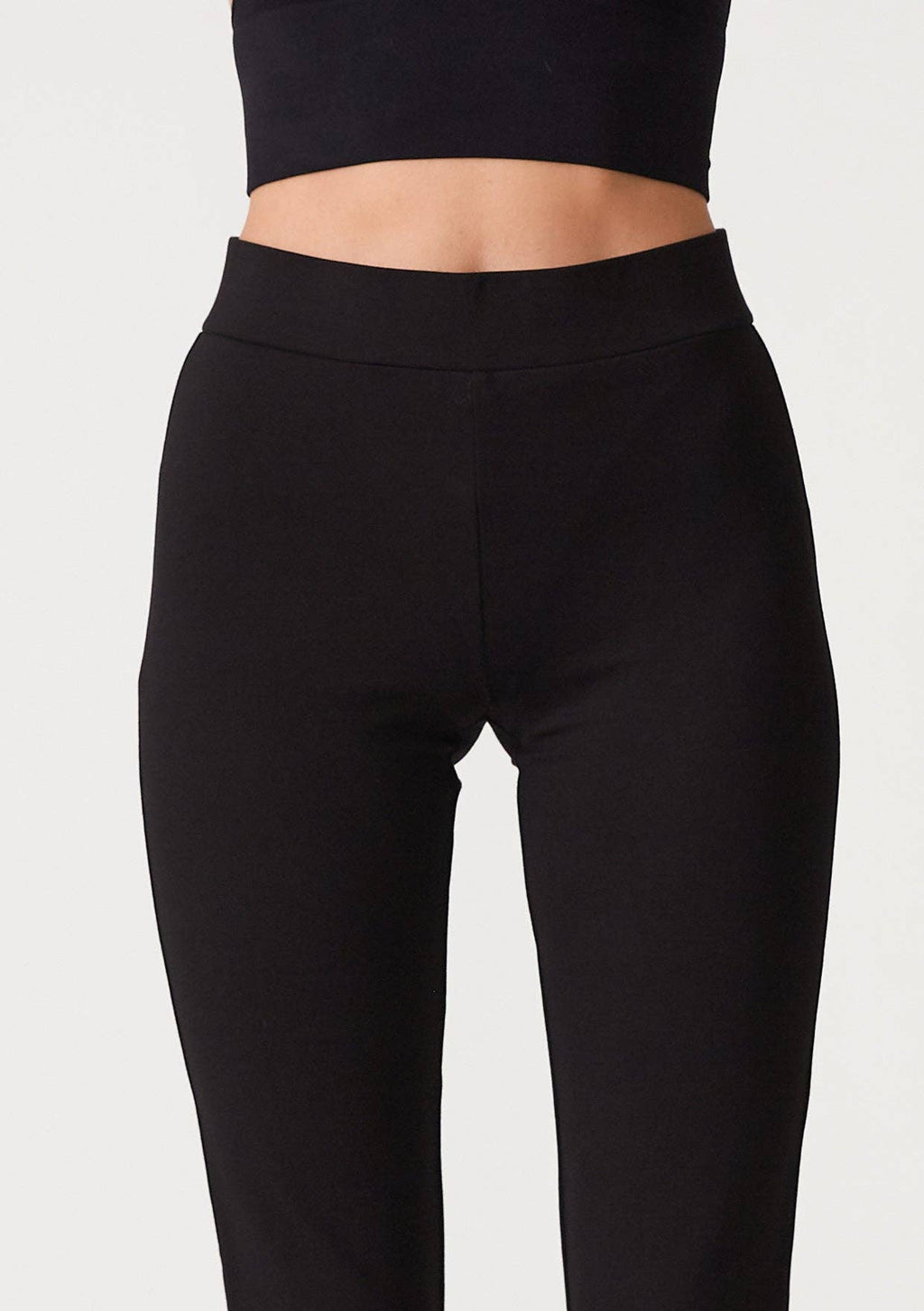 Lovestitch Solid Ponte Flared Legging: Black - Blackthorn 31