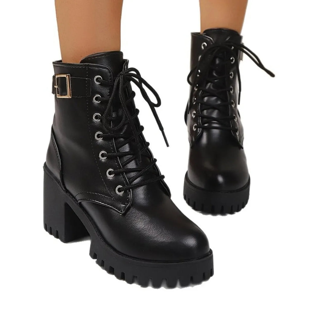 Lace Up Block Heel Boots - Blackthorn 31