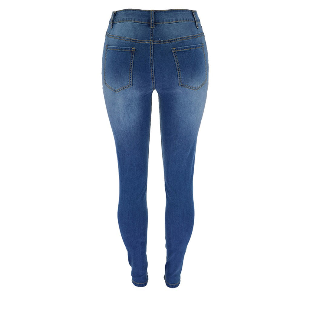 Blackthorn 31 ripped hip jeans showing distressed fabric, frayed edges, and stylish fit on a model.