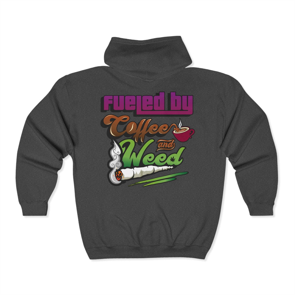 Fueled by Coffee and Weed Full Zip Hooded Sweatshirt - Blackthorn 31