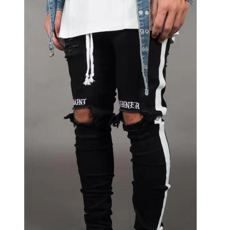 Denim trousers black male ripped jeans - Blackthorn 31