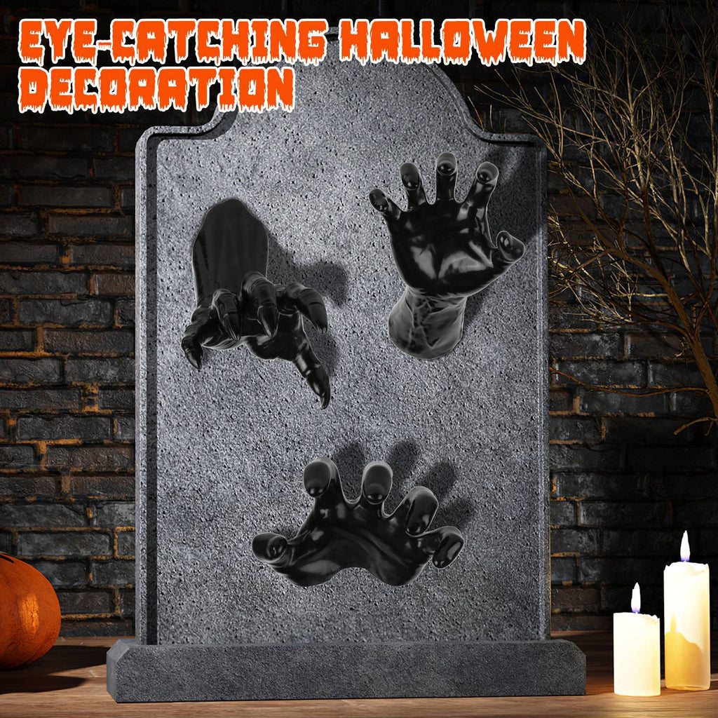 3Pcs Creepy Reaching Hands With Lighted Candles Wall Mounted Halloween Decoration Witch Devil Hand Aesthetic Goth Gothic Life Sized Horror Hands Hanging Sculpture - Blackthorn 31