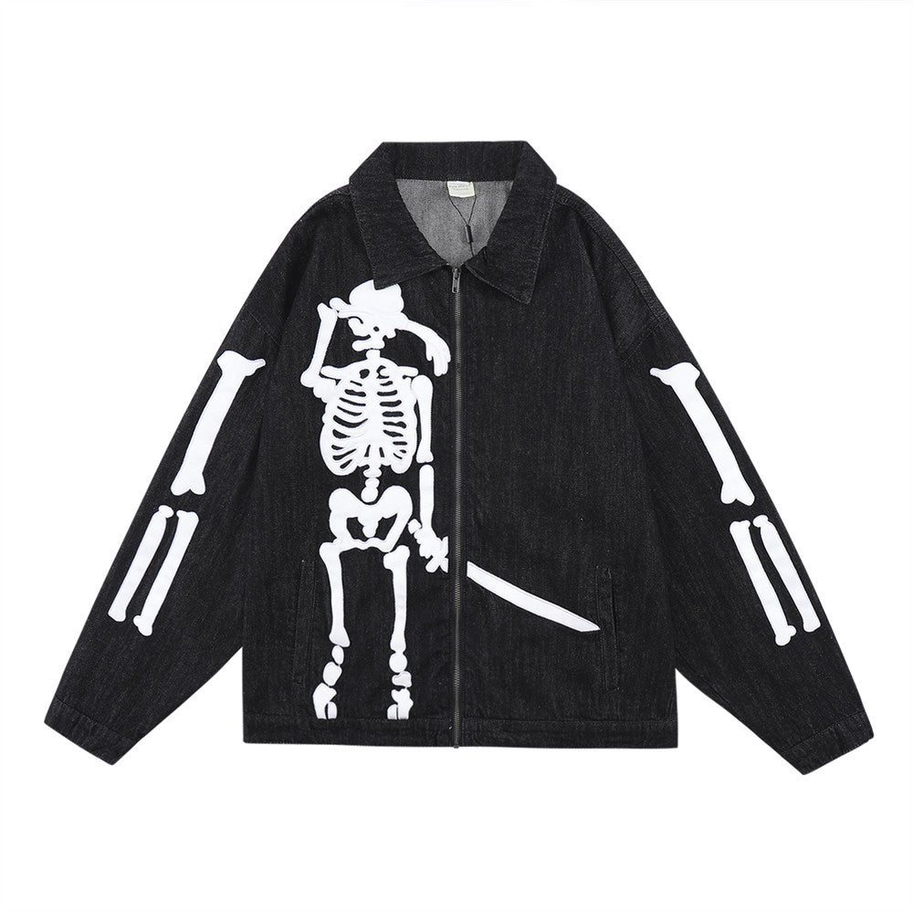 Men's Skull Embroidered Loose Jacket - Blackthorn 31