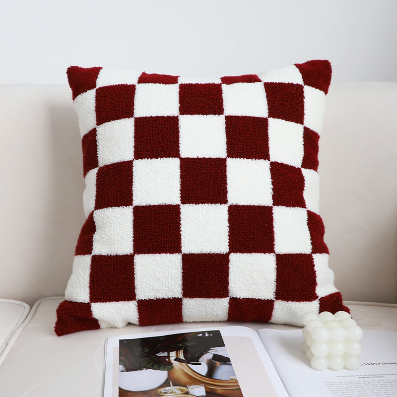 Black And White Simple Checkerboard Pillow Living Room Sofa - Blackthorn 31