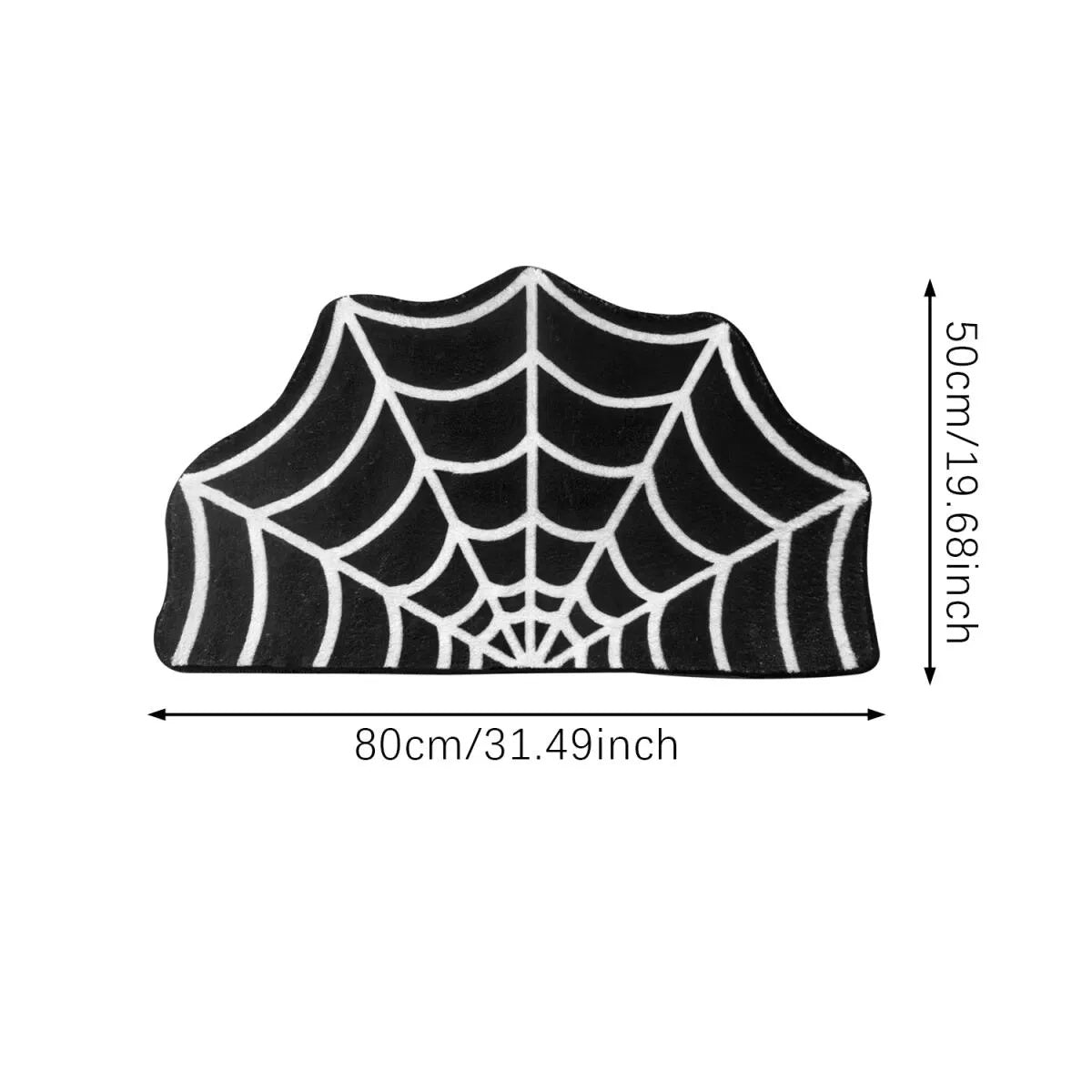Spider Web Bath Mat 19.7 X 31.5 In Large Spider Web Rugs For Bedroom Gothic Home Decor Witchy Horror Goth Room Rugs Machine Washable Non-Slip Area Rugs For Front Door Kitchen - Blackthorn 31
