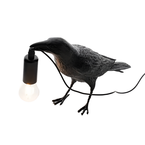 1pc Gothic LED USB Crow Lamp - With Antique Metal Claw-0