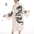 Boho Cotton Bath Robe – Organic Cotton Kimono Robe for Women, Dragon Gown & Beach Cover Ups - Blackthorn 31