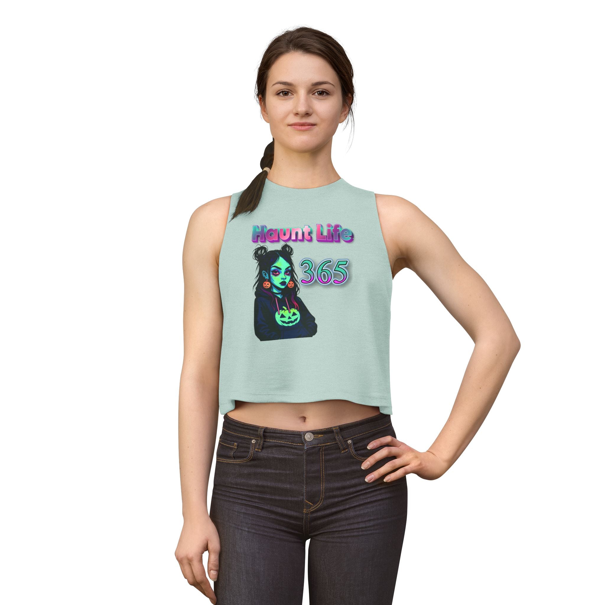 Haunt Life 365 Crop Top — Gothic Halloween Graphic Tank