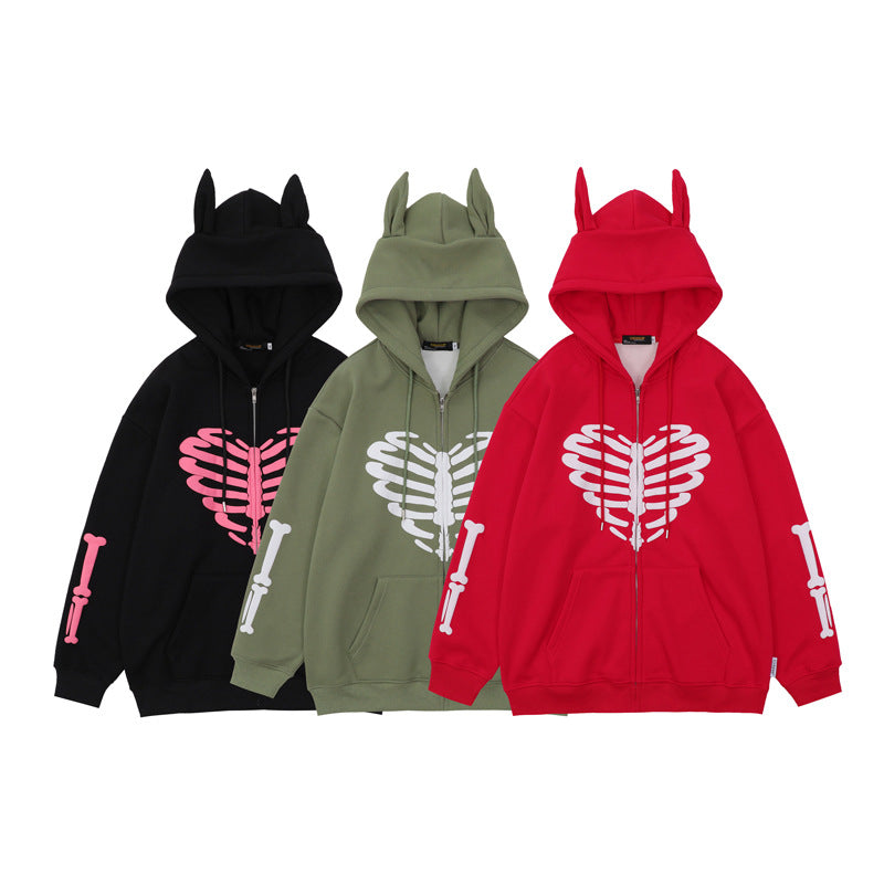 Men's Skull Skeleton Printed Hoodie - Blackthorn 31
