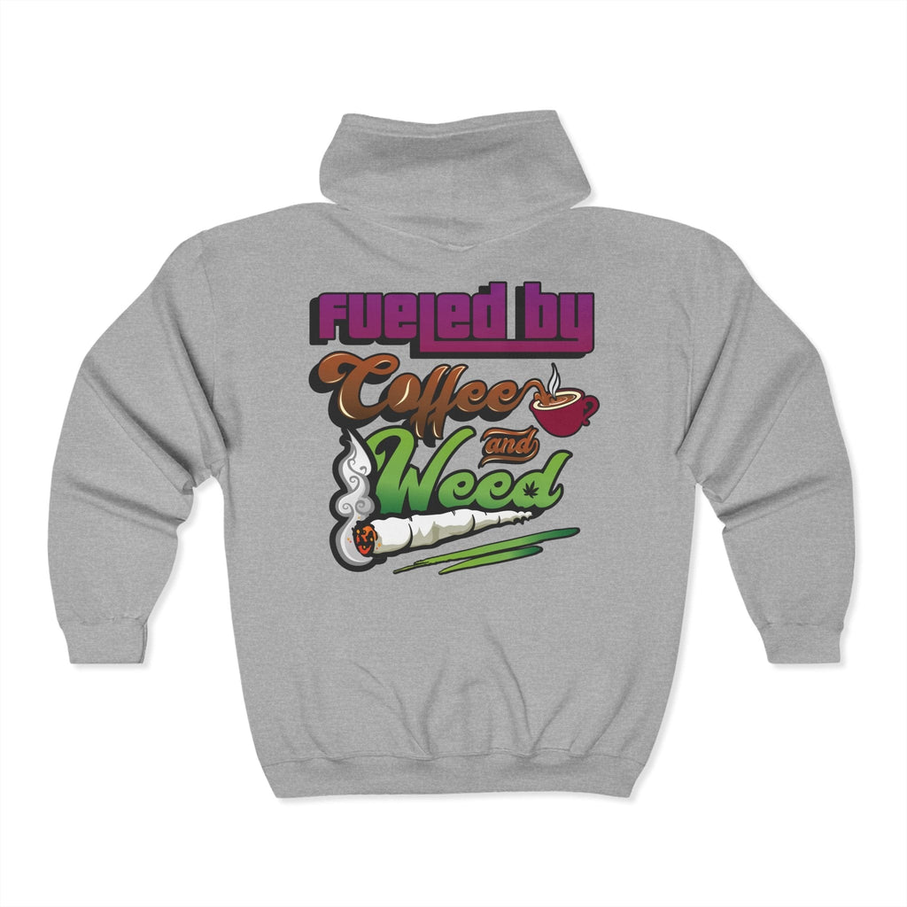 Fueled by Coffee and Weed Full Zip Hooded Sweatshirt - Blackthorn 31