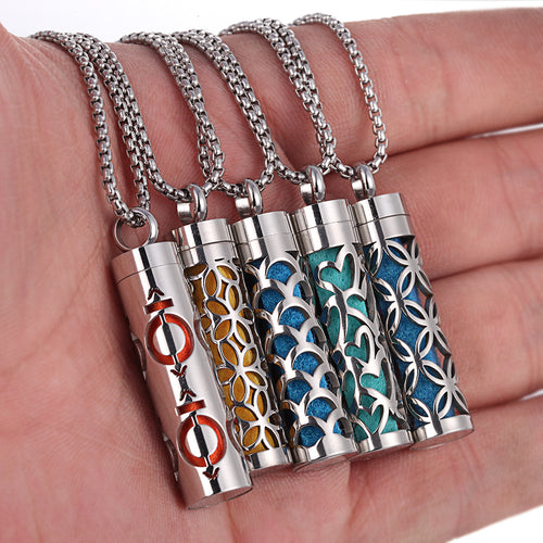 Aromatherapy Pendant Perfume Bottle Essential Oil Titanium Steel - Blackthorn 31