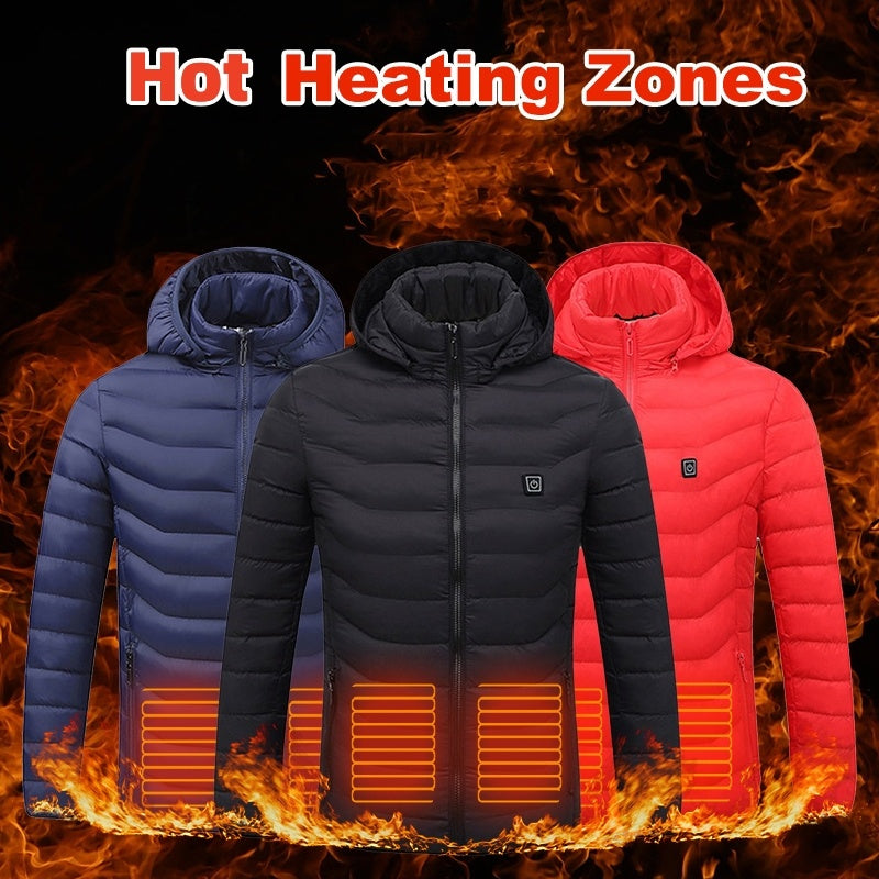 New Heated Jacket Coat USB Electric Jacket Cotton Coat Heater Thermal Clothing Heating Vest Men's Clothes Winter - Blackthorn 31