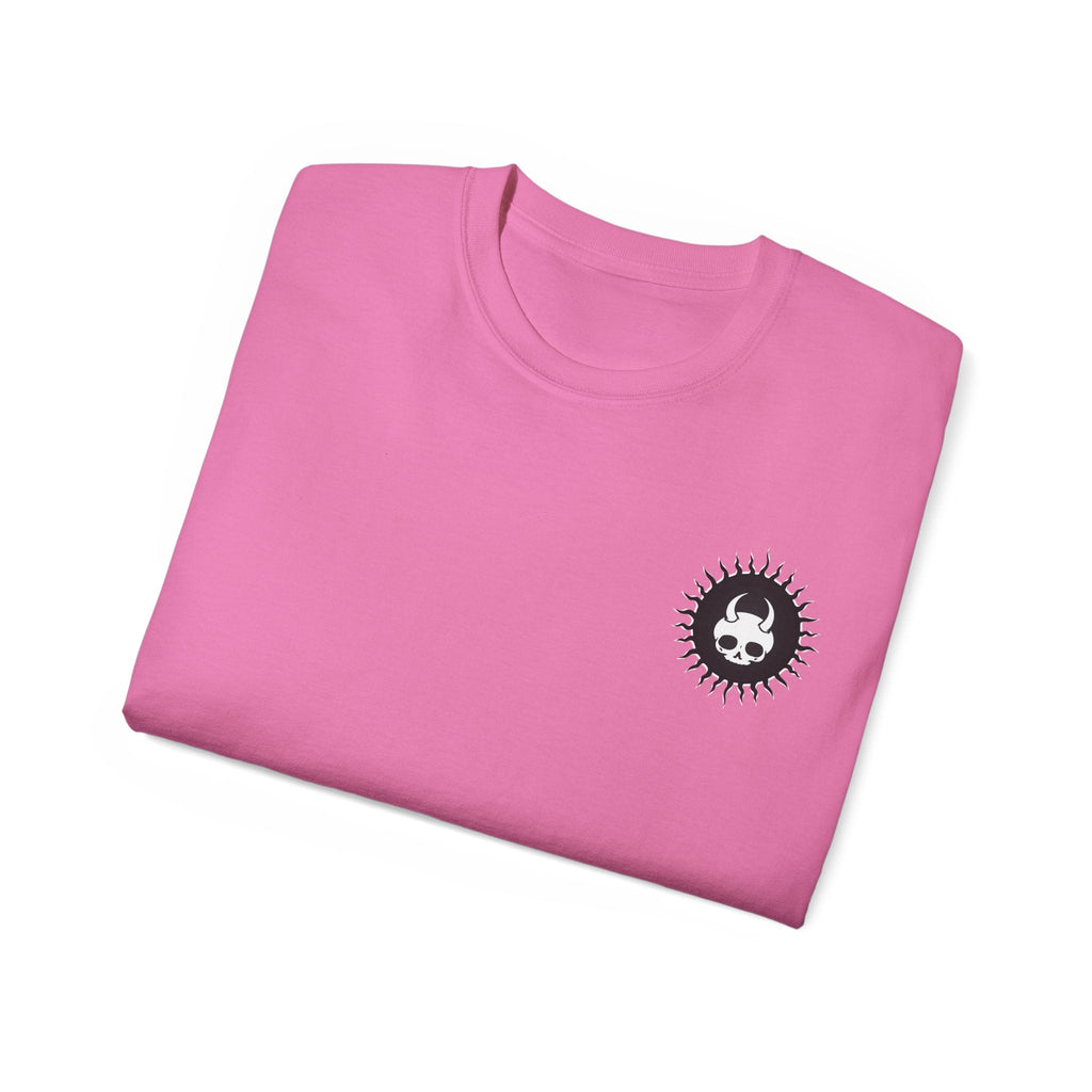 Unisex cotton T-shirt from Damned Threads featuring a back view with a simple, stylish design.