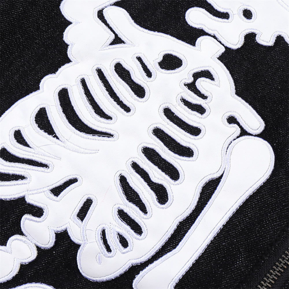 Men's Skull Embroidered Loose Jacket - Blackthorn 31