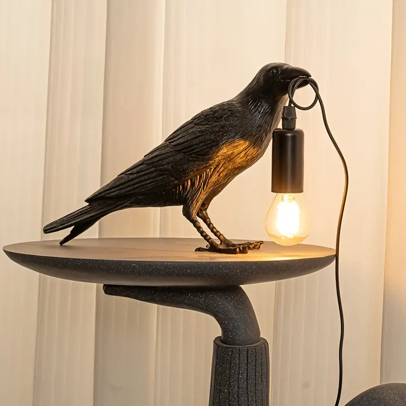 1pc Gothic LED USB Crow Lamp - With Antique Metal Claw-3