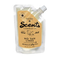 7oz Squeezable No Tan Lines liquid wax melts by Scents Candle Co. in a clear container with vibrant wax for easy use