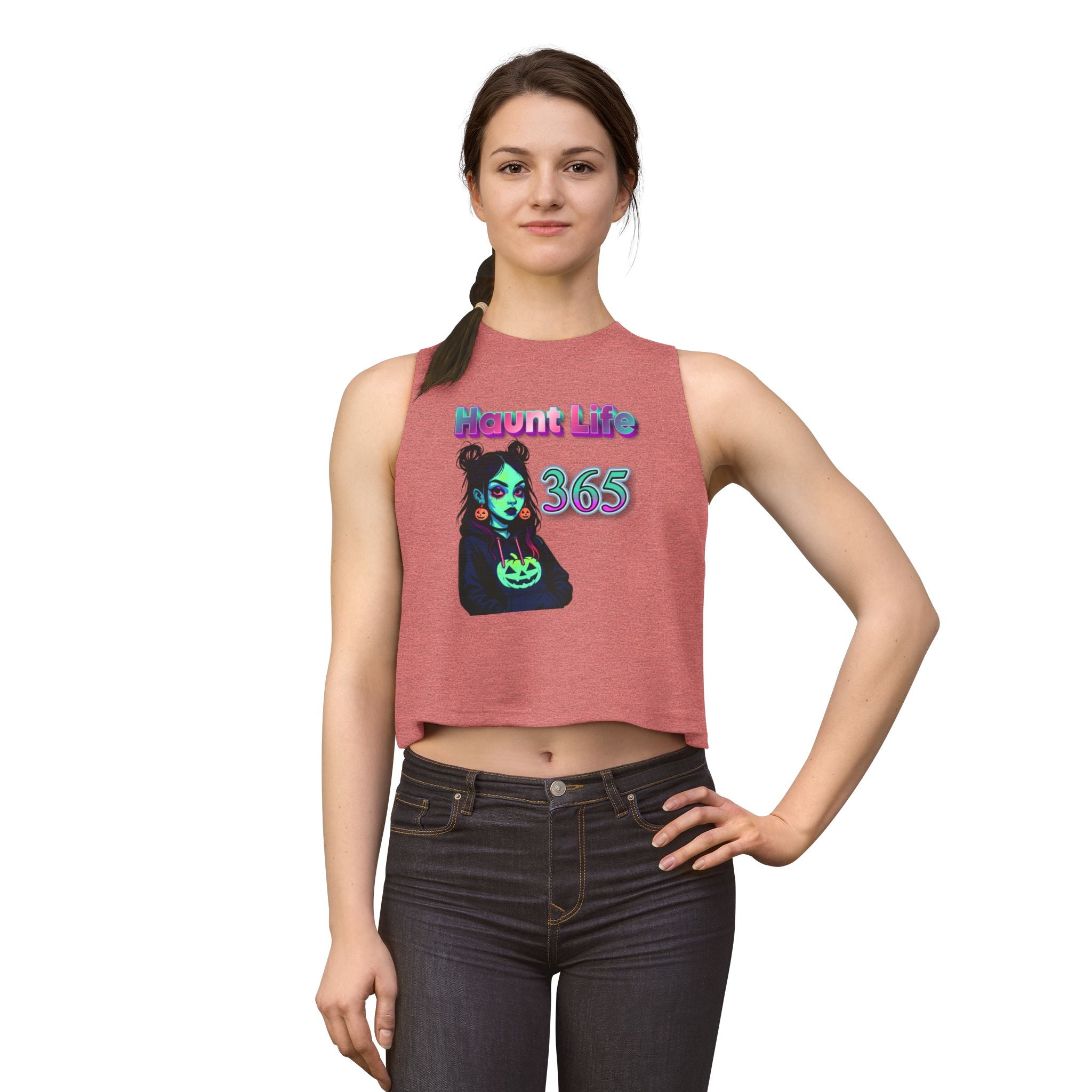 Haunt Life 365 Crop Top — Gothic Halloween Graphic Tank