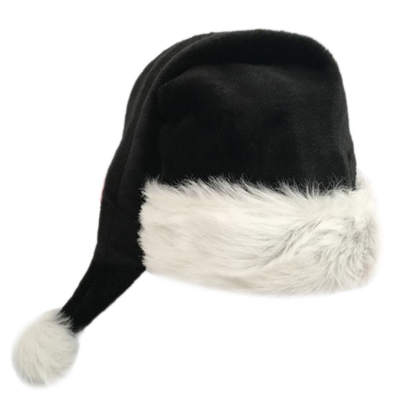 Black Plush Hat Adult Christmas