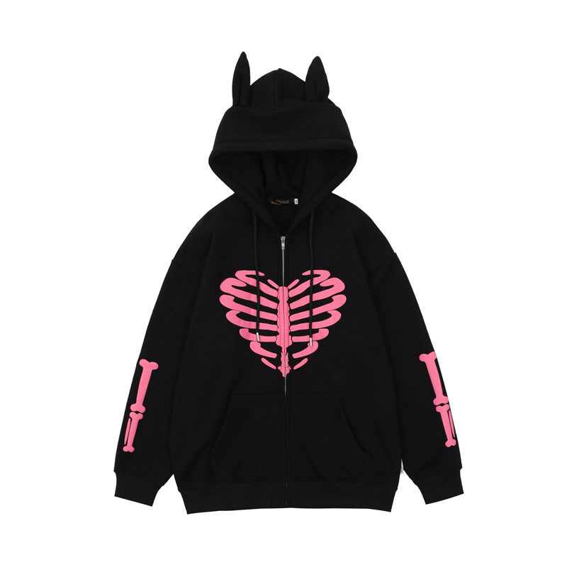 Men's Skull Skeleton Printed Hoodie - Blackthorn 31