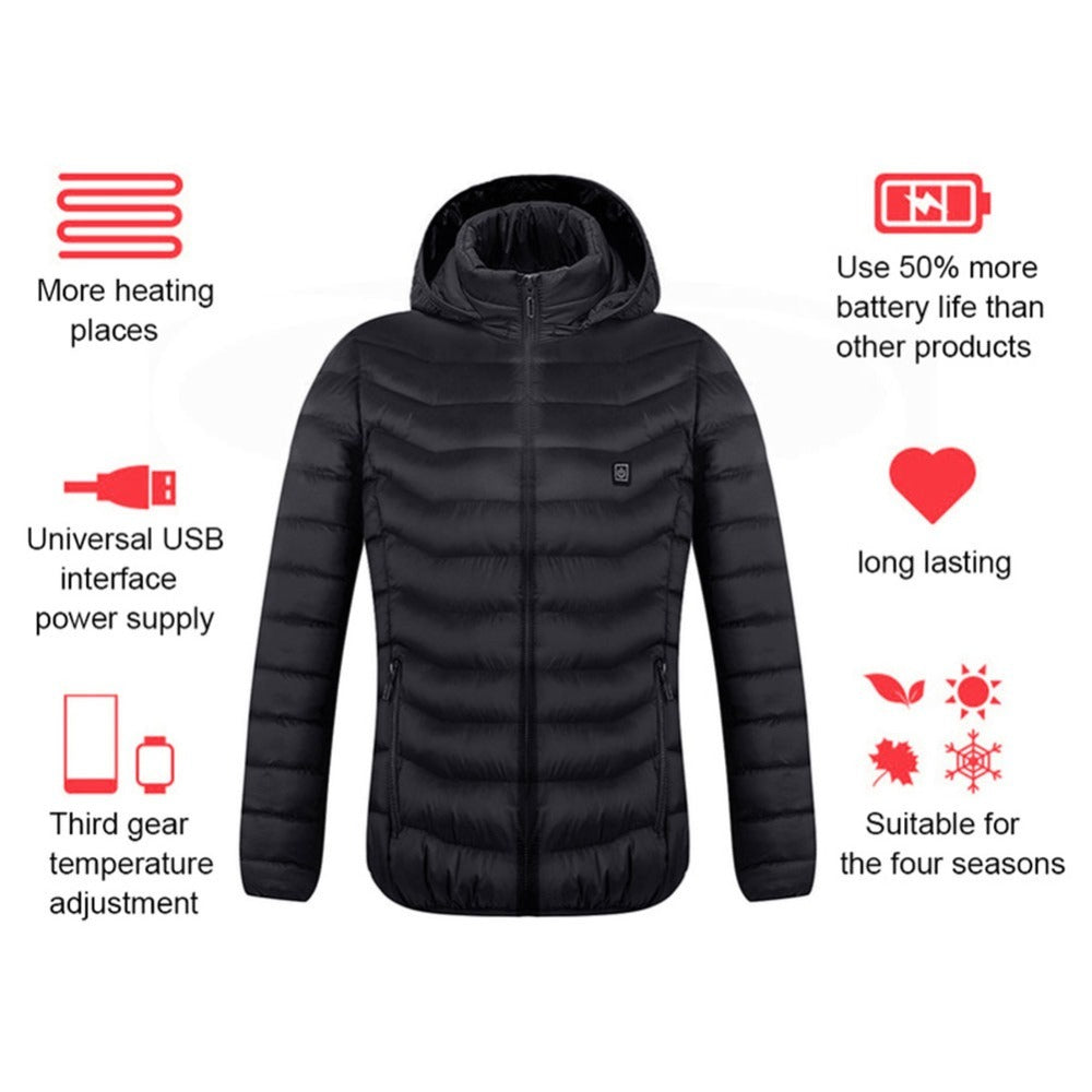 New Heated Jacket Coat USB Electric Jacket Cotton Coat Heater Thermal Clothing Heating Vest Men's Clothes Winter - Blackthorn 31