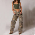 Blackthorn 31 Y2K zipper denim overalls with pockets, loose fit streetwear jeans, suspender style for women's fashion.