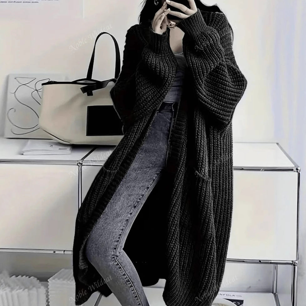 Idle Style Loose Thick Knitted Coat For Women - Blackthorn 31