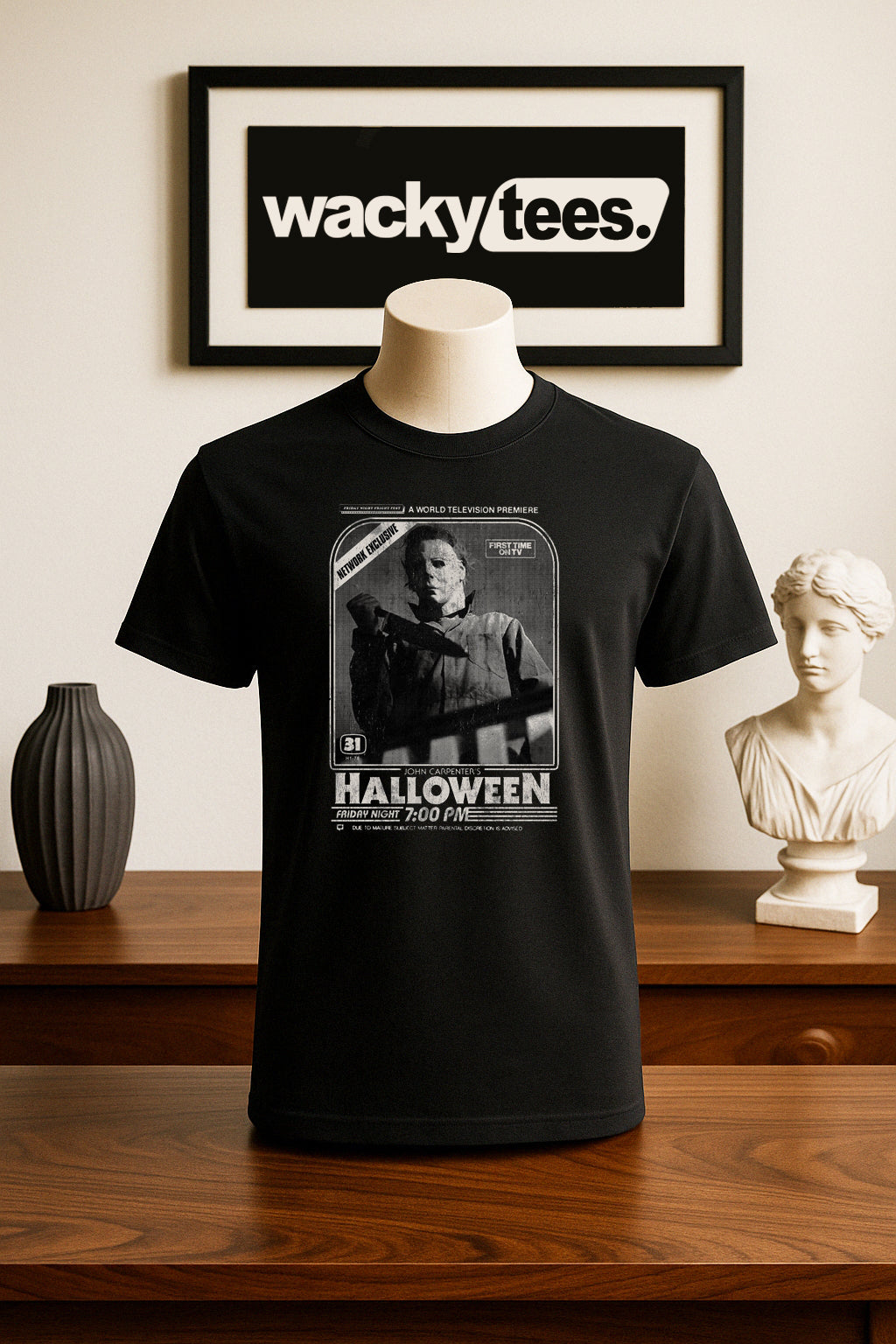 Halloween World Television Premiere Horror Michael Graphic Tee Shirt - Blackthorn 31