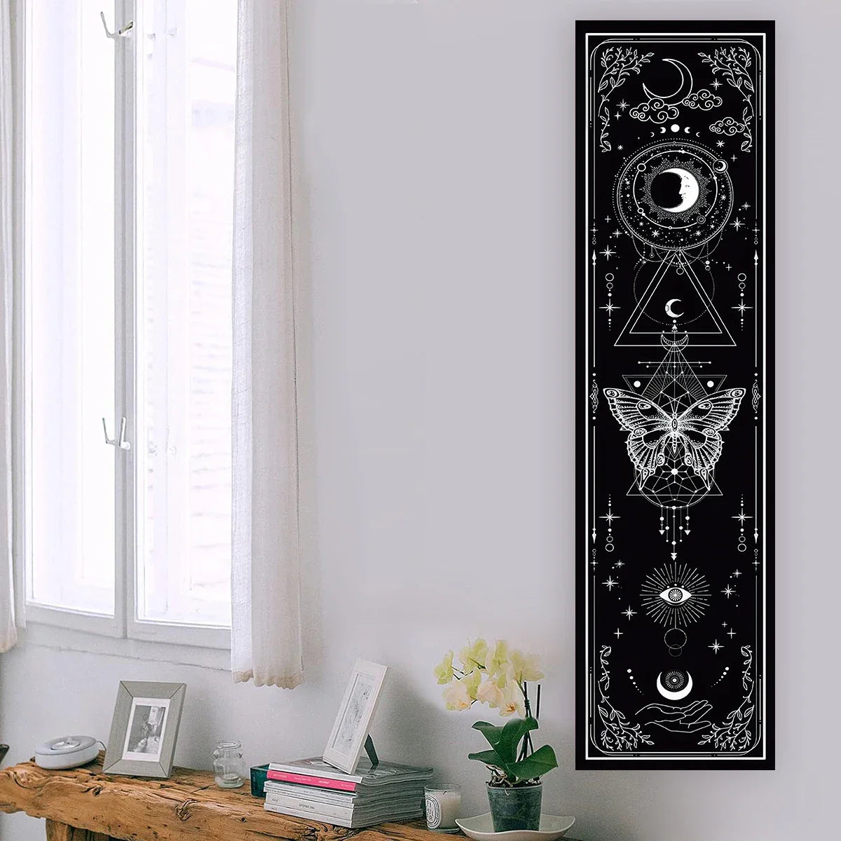 Witchy Sun & Moon Banner Tapestry