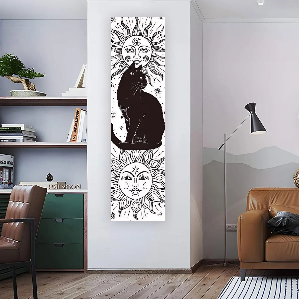 Witchy Sun & Moon Banner Tapestry