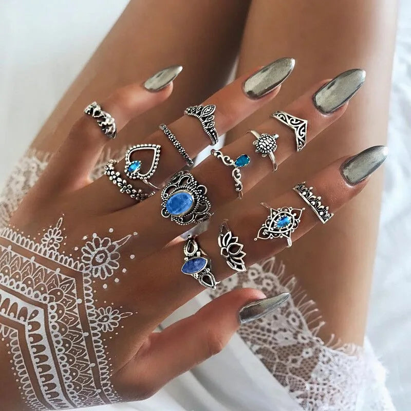 Bohemian Witchy Trendy Ring Sets - Blackthorn 31