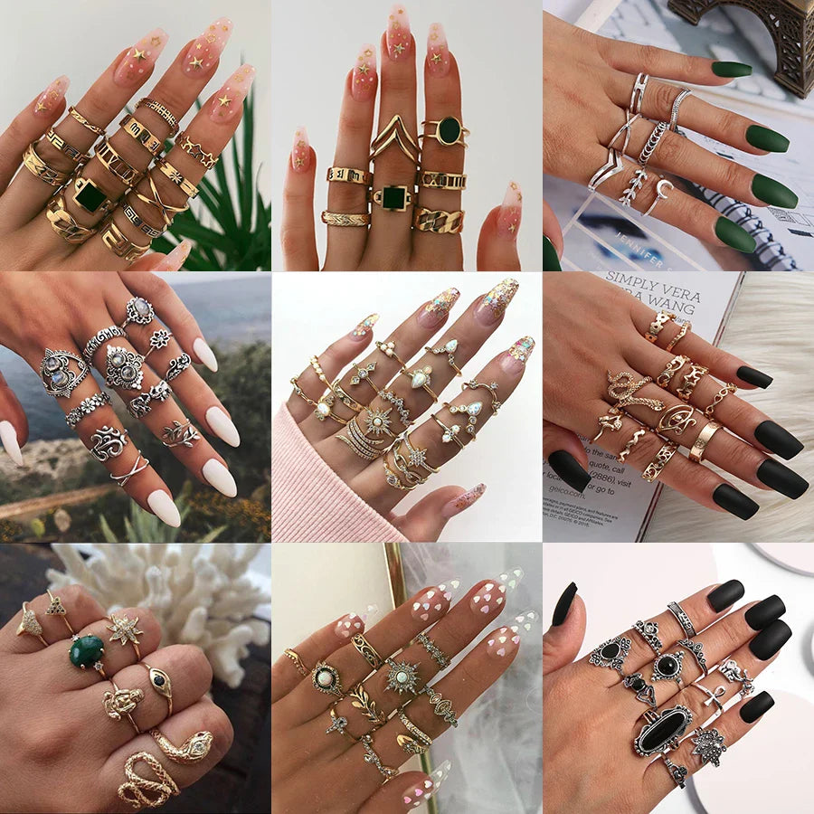 Bohemian Witchy Trendy Ring Sets - Blackthorn 31