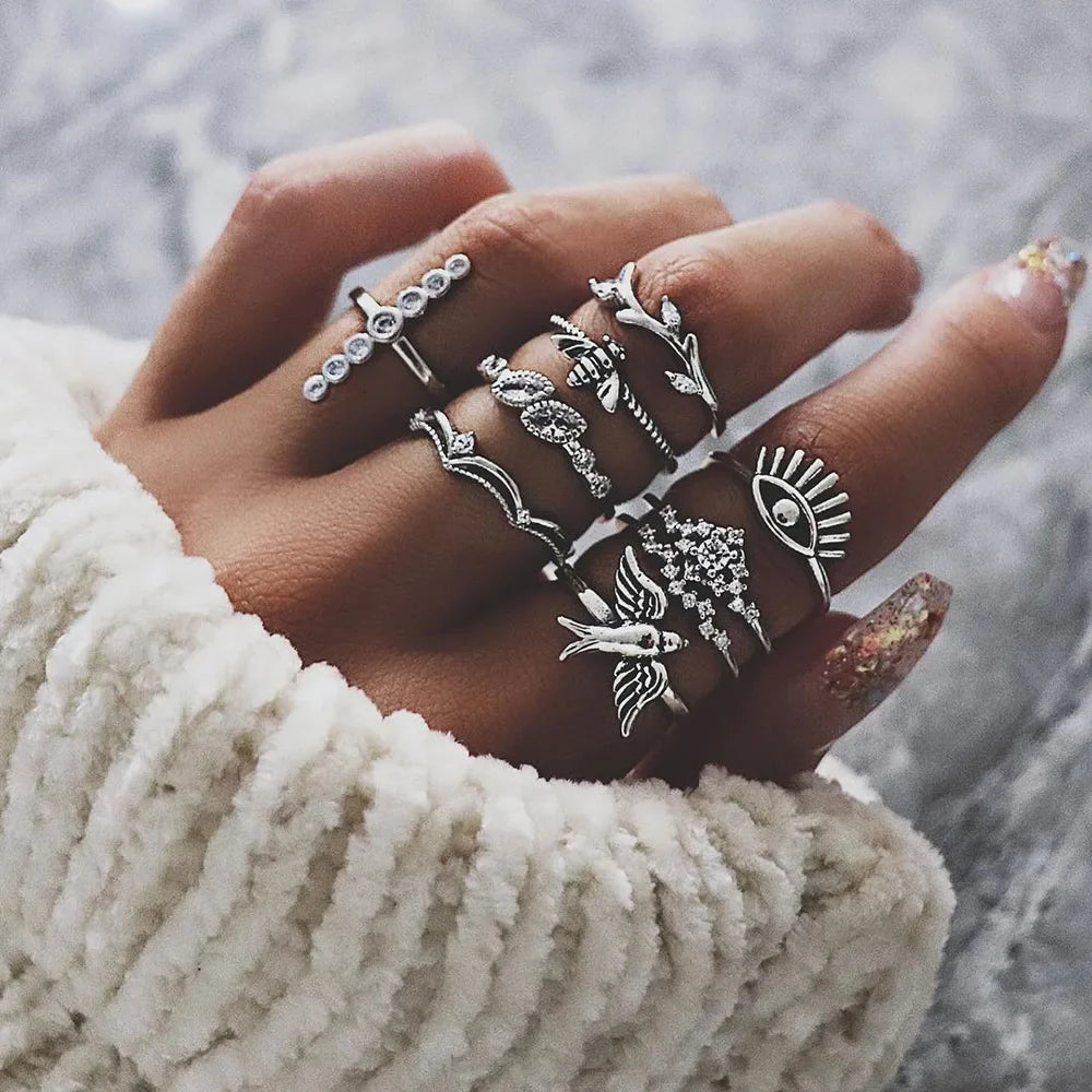Bohemian Witchy Trendy Ring Sets - Blackthorn 31