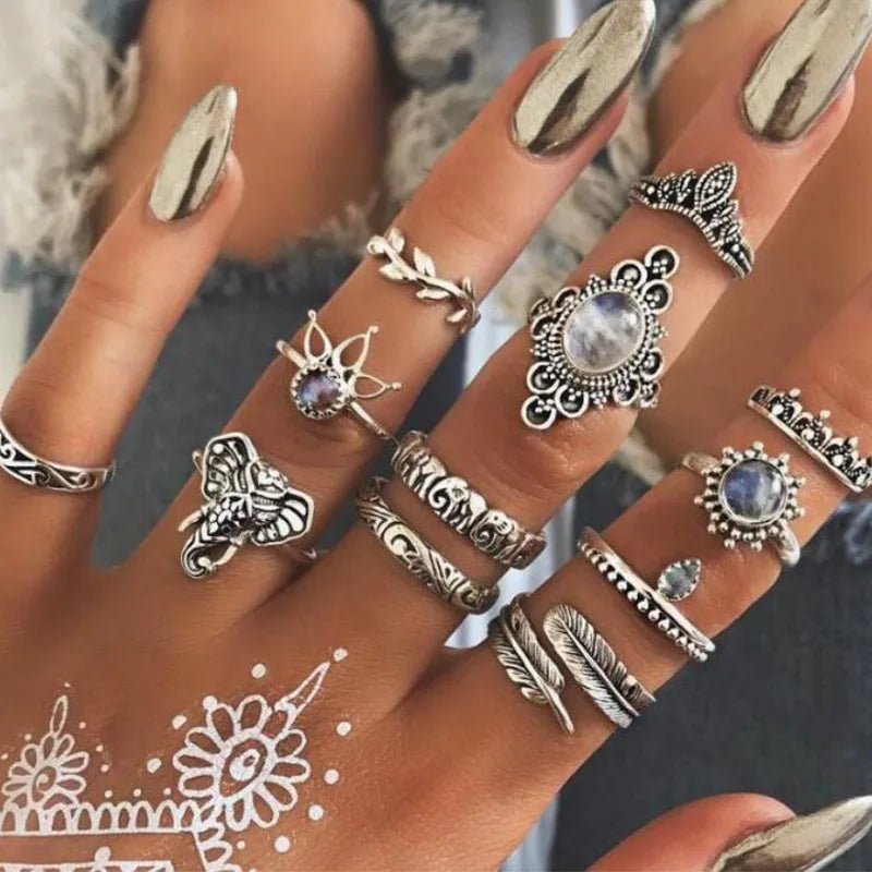 Bohemian Witchy Trendy Ring Sets - Blackthorn 31