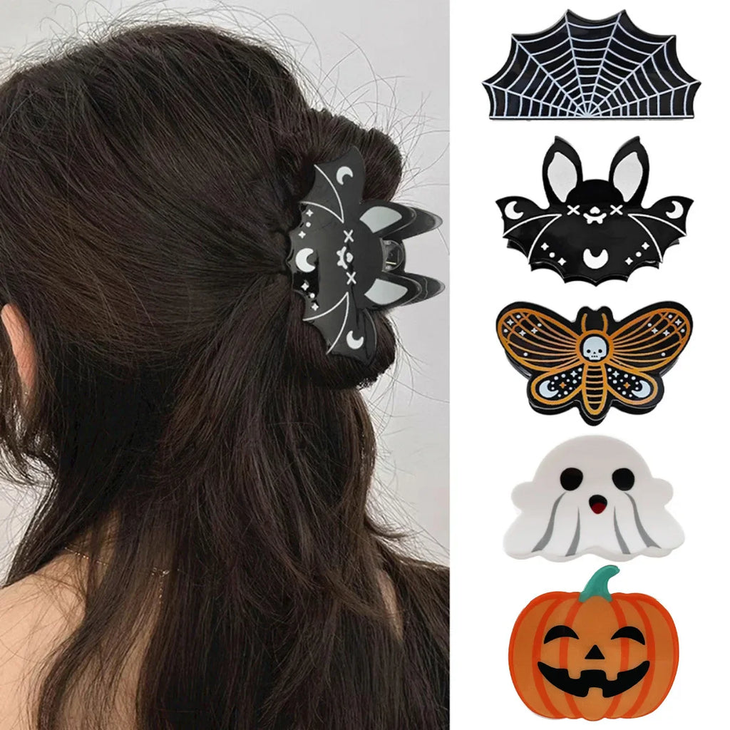 Halloween Hair Claws by Green Witch Creations, spooky black and orange hair accessories with claw designs for a festive look.