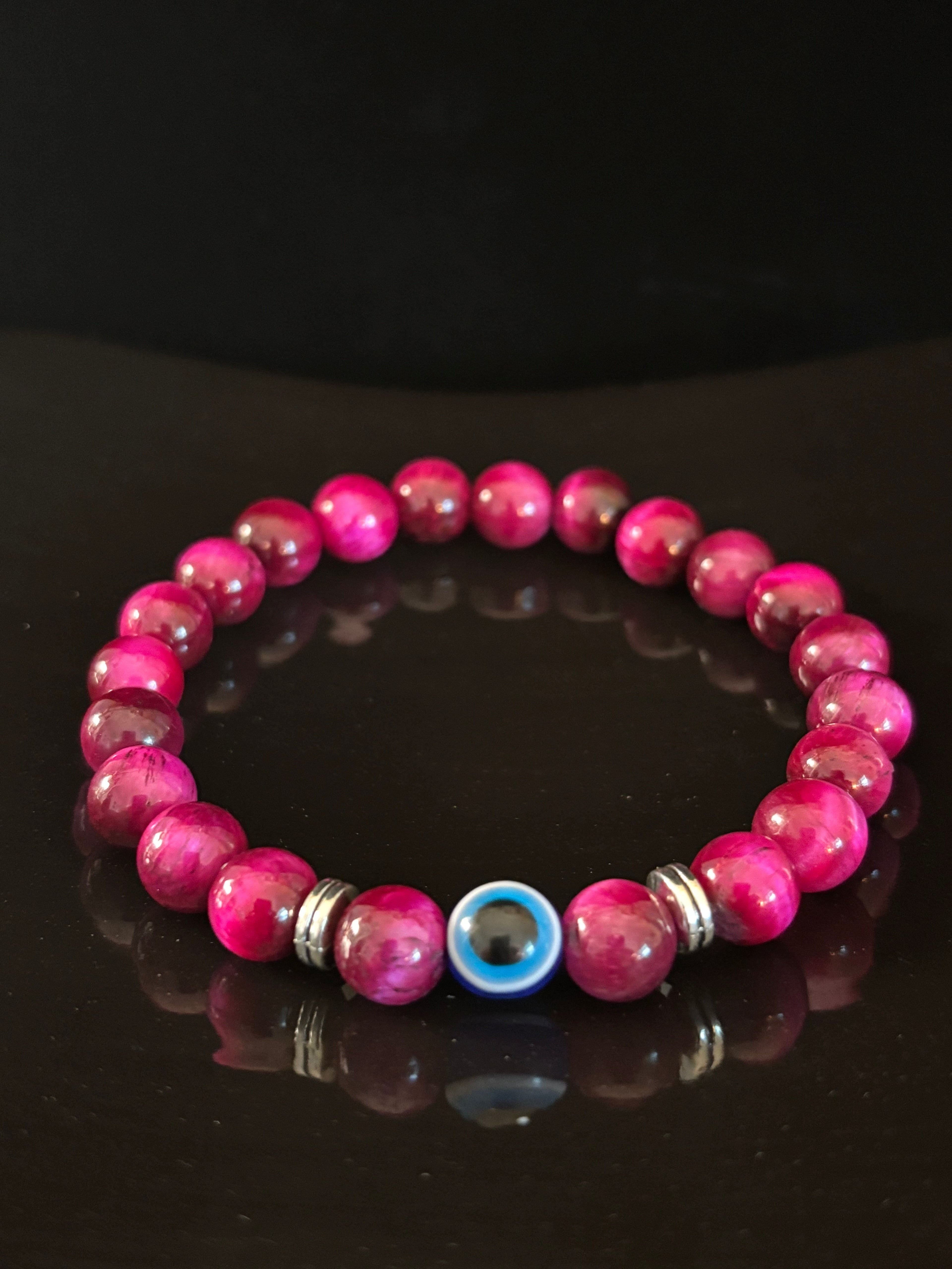 Evil Eye Style Beaded Bracelets – Handmade Natural Stone Protection - Blackthorn 31