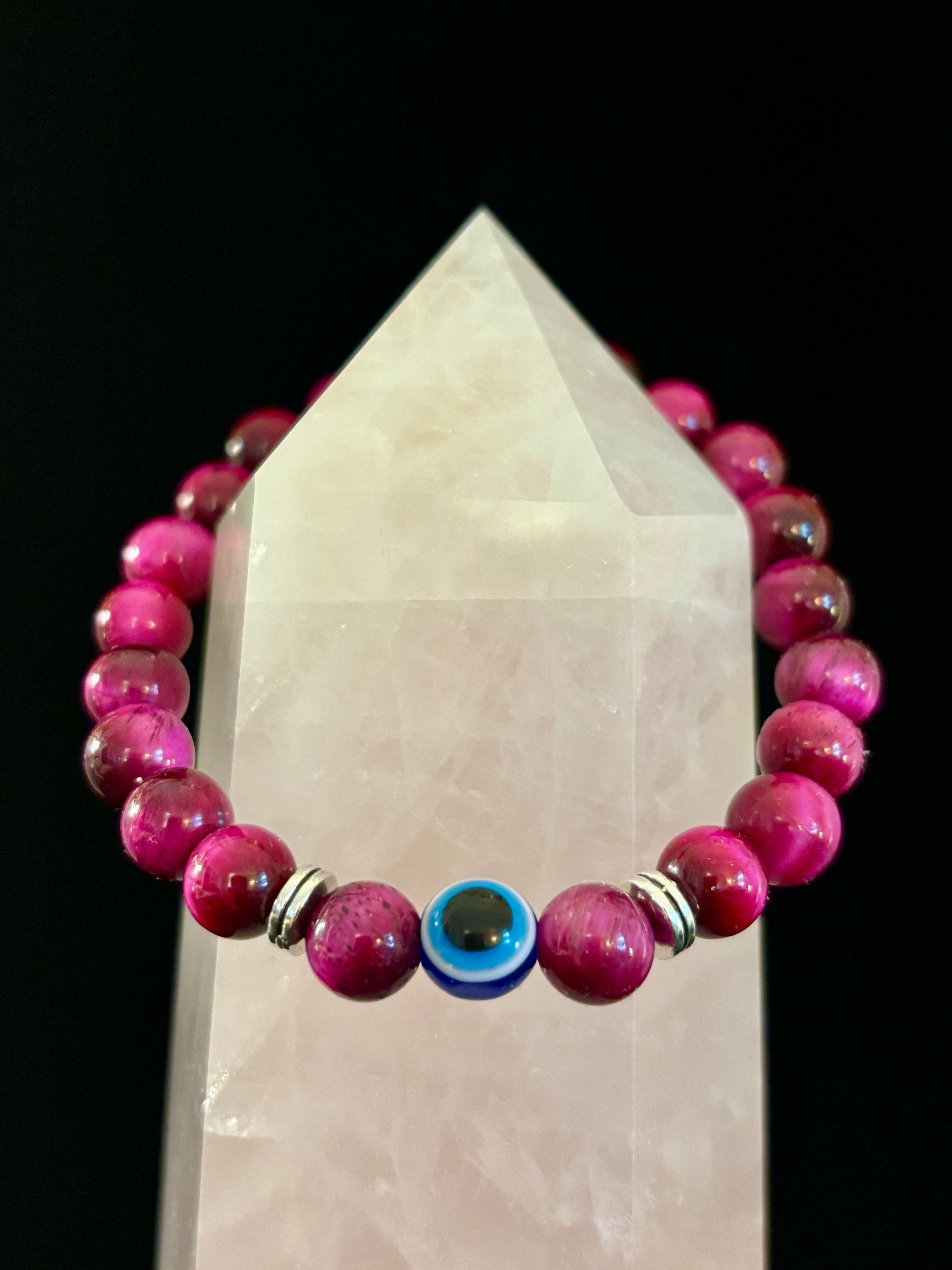Evil Eye Style Beaded Bracelets – Handmade Natural Stone Protection - Blackthorn 31