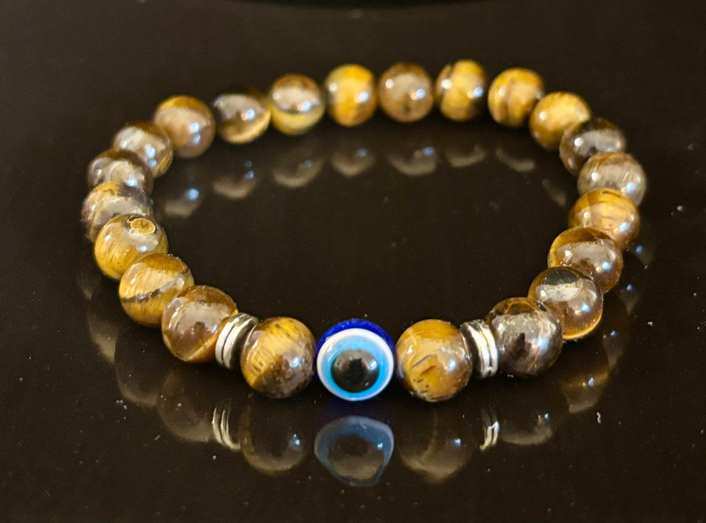Evil Eye Style Beaded Bracelets – Handmade Natural Stone Protection - Blackthorn 31