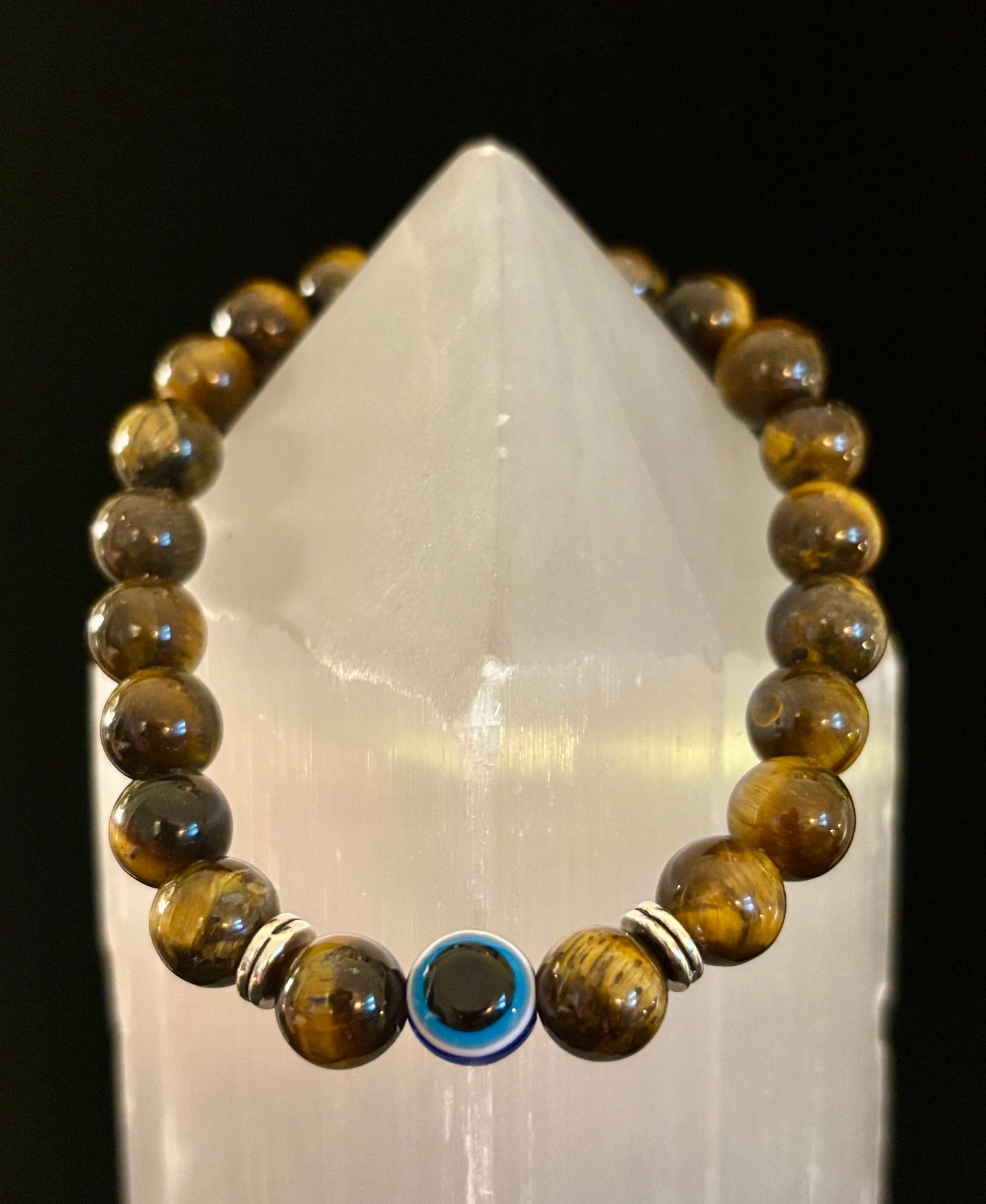 Evil Eye Style Beaded Bracelets – Handmade Natural Stone Protection - Blackthorn 31