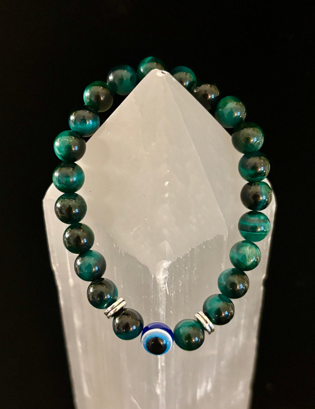 Evil Eye Style Beaded Bracelets – Handmade Natural Stone Protection - Blackthorn 31