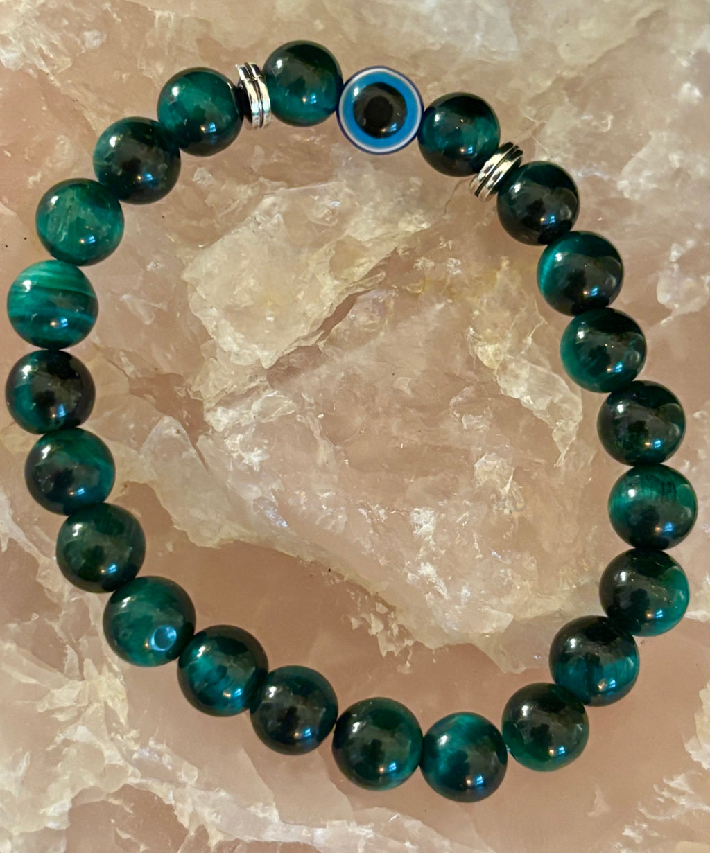 Evil Eye Style Beaded Bracelets – Handmade Natural Stone Protection - Blackthorn 31