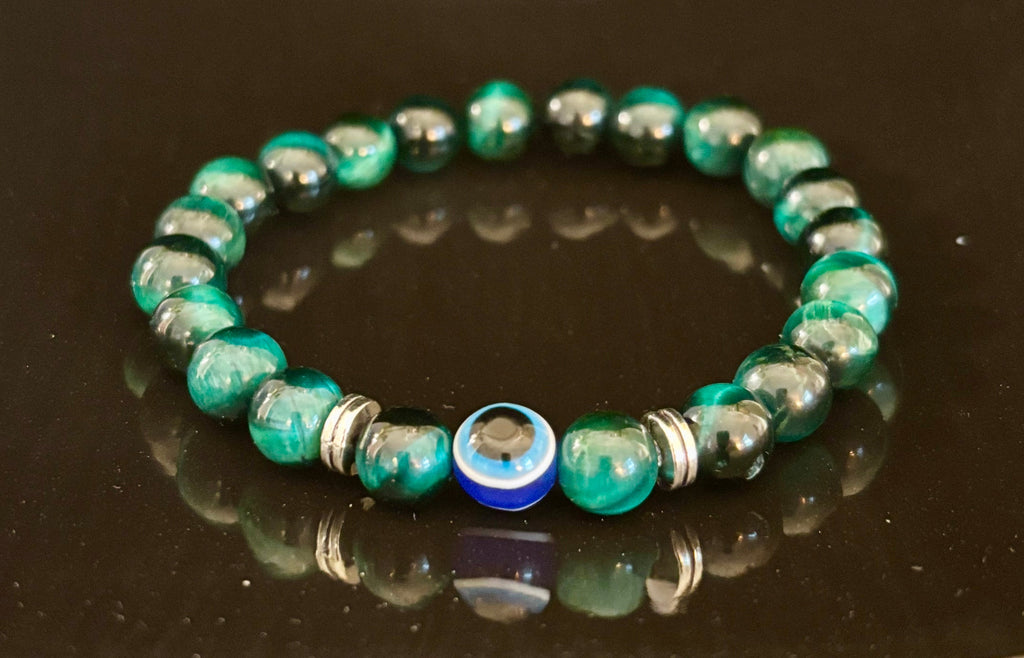 Evil Eye Style Beaded Bracelets – Handmade Natural Stone Protection - Blackthorn 31