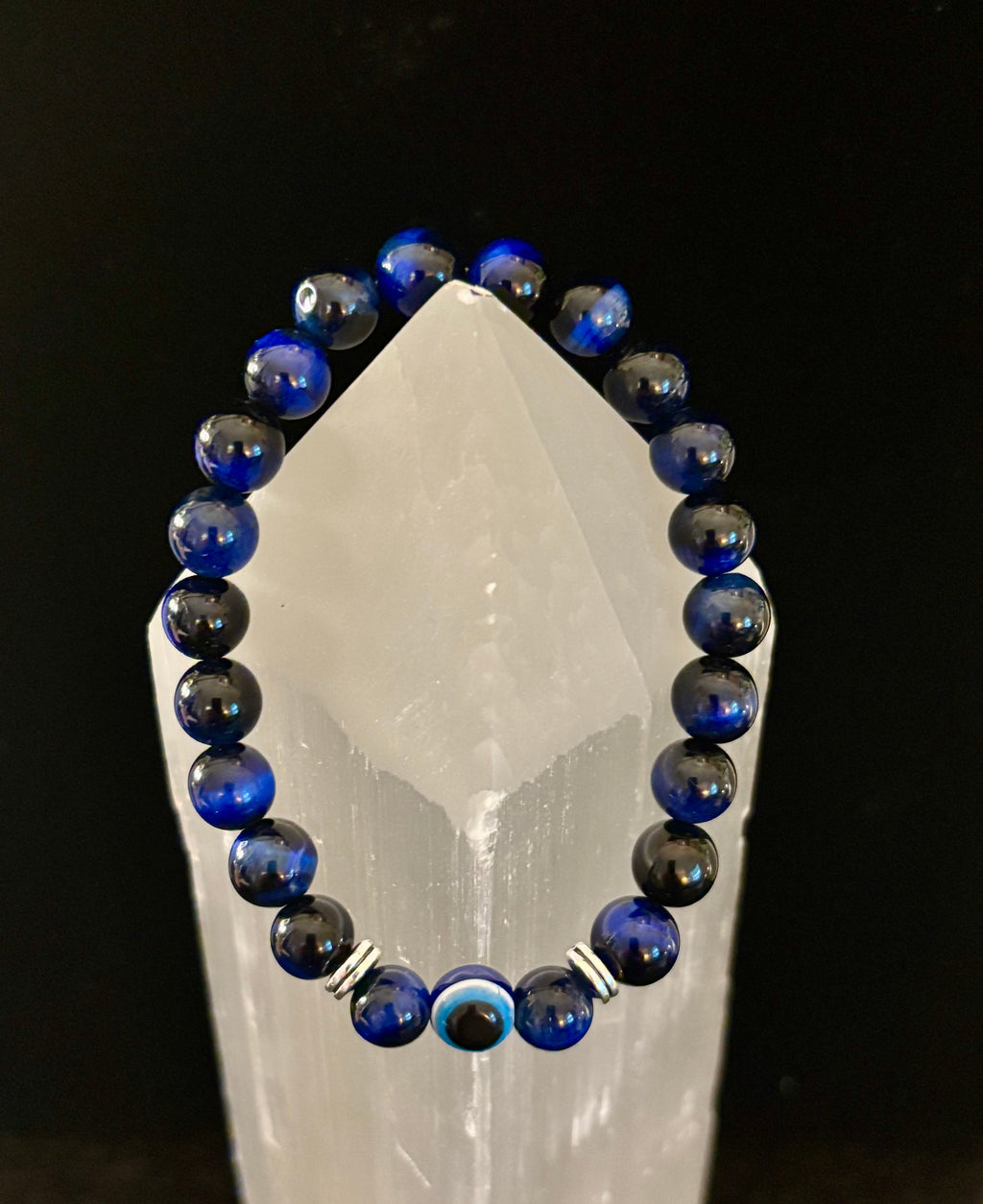 Evil Eye Style Beaded Bracelets – Handmade Natural Stone Protection - Blackthorn 31