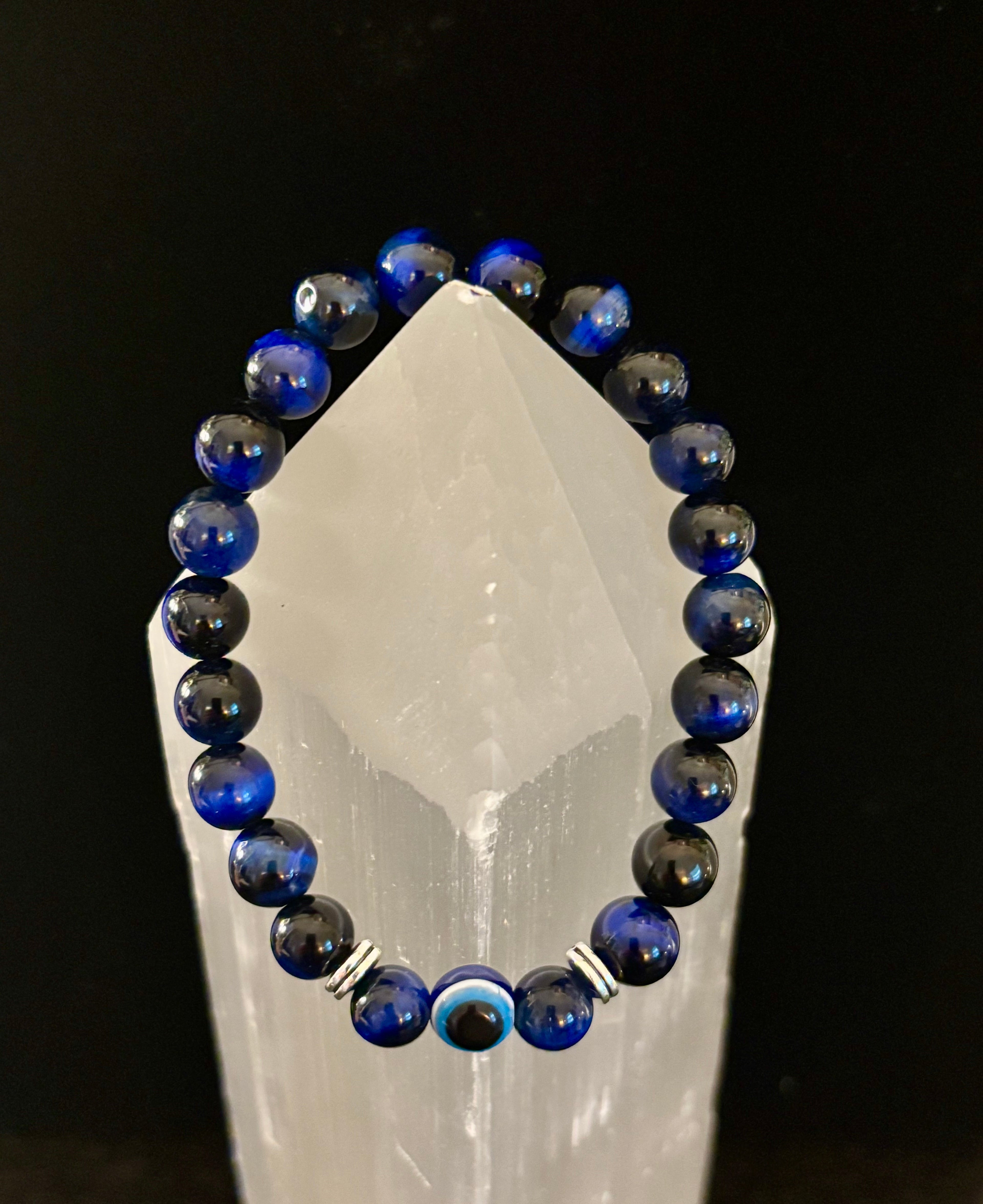 Evil Eye Style Beaded Bracelets – Handmade Natural Stone Protection - Blackthorn 31