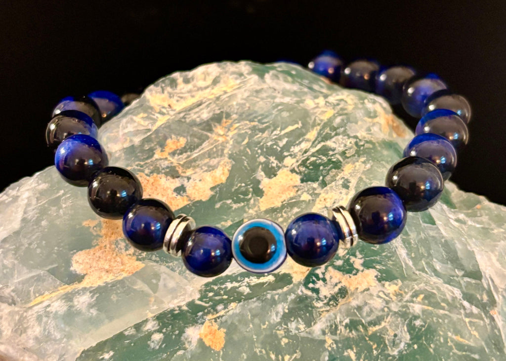 Evil Eye Style Beaded Bracelets – Handmade Natural Stone Protection - Blackthorn 31