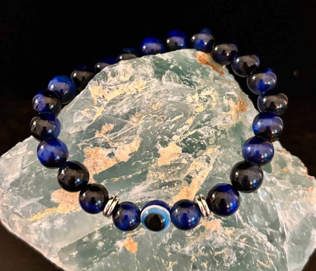 Evil Eye Style Beaded Bracelets – Handmade Natural Stone Protection - Blackthorn 31