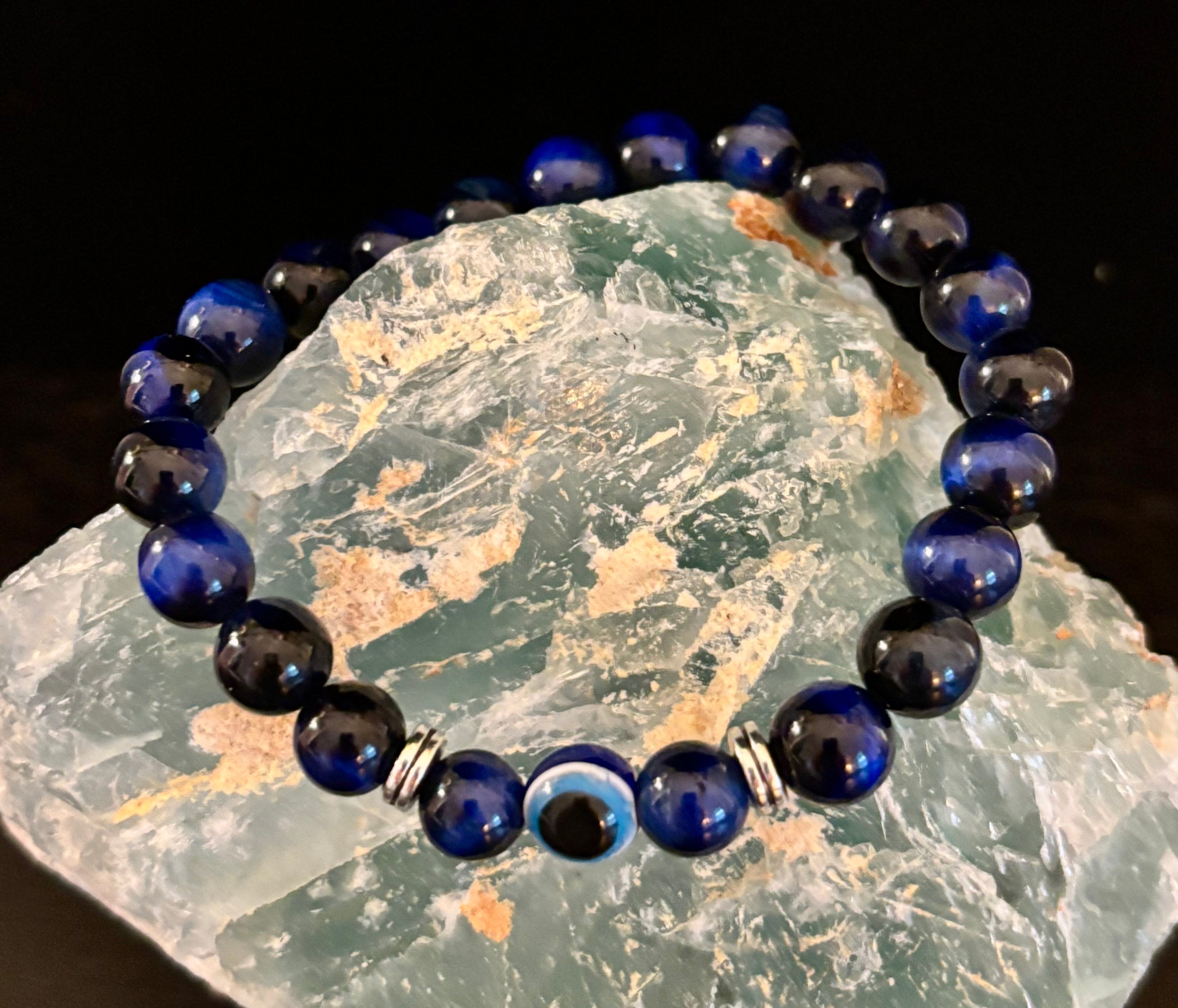 Evil Eye Style Beaded Bracelets – Handmade Natural Stone Protection - Blackthorn 31