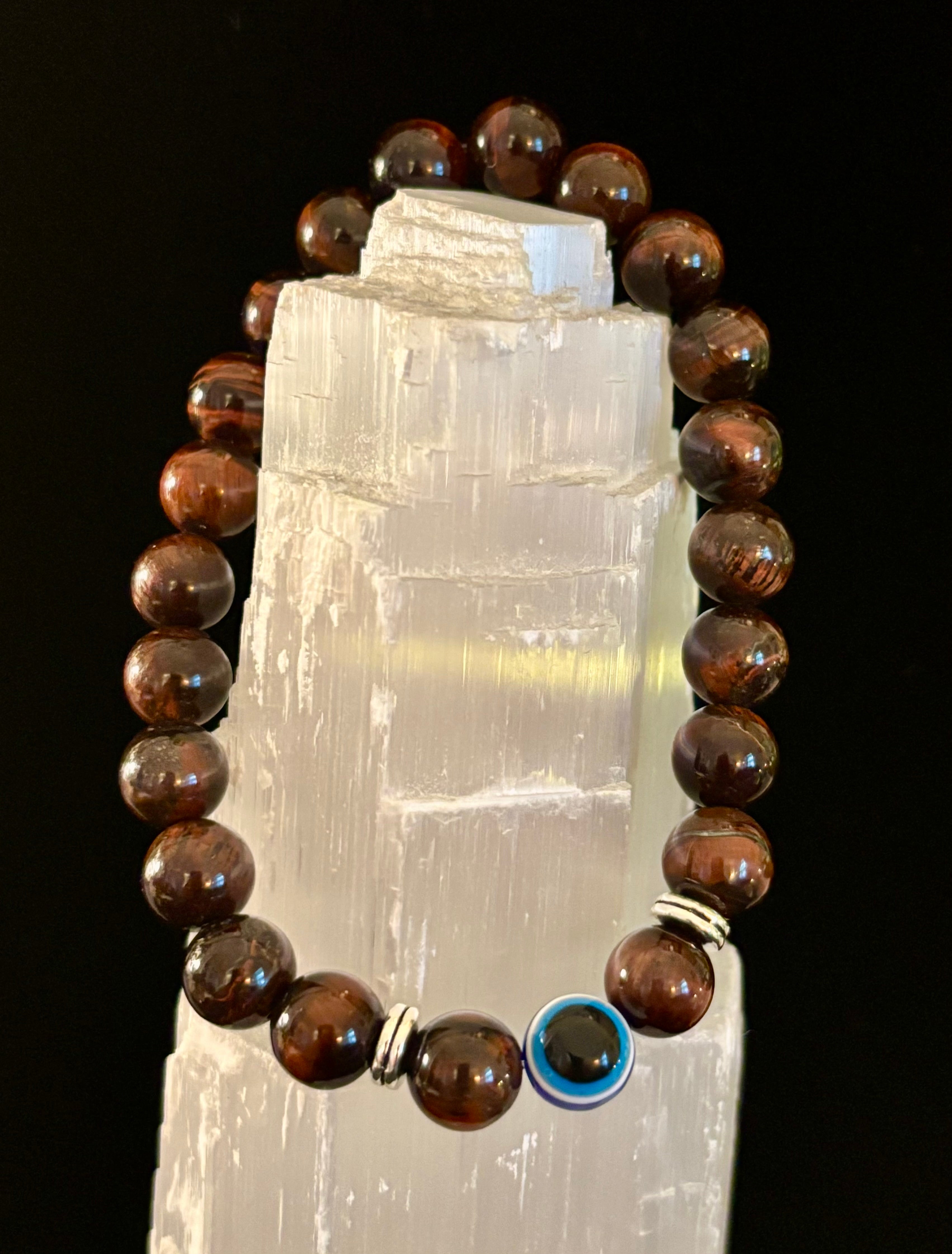 Evil Eye Style Beaded Bracelets – Handmade Natural Stone Protection - Blackthorn 31