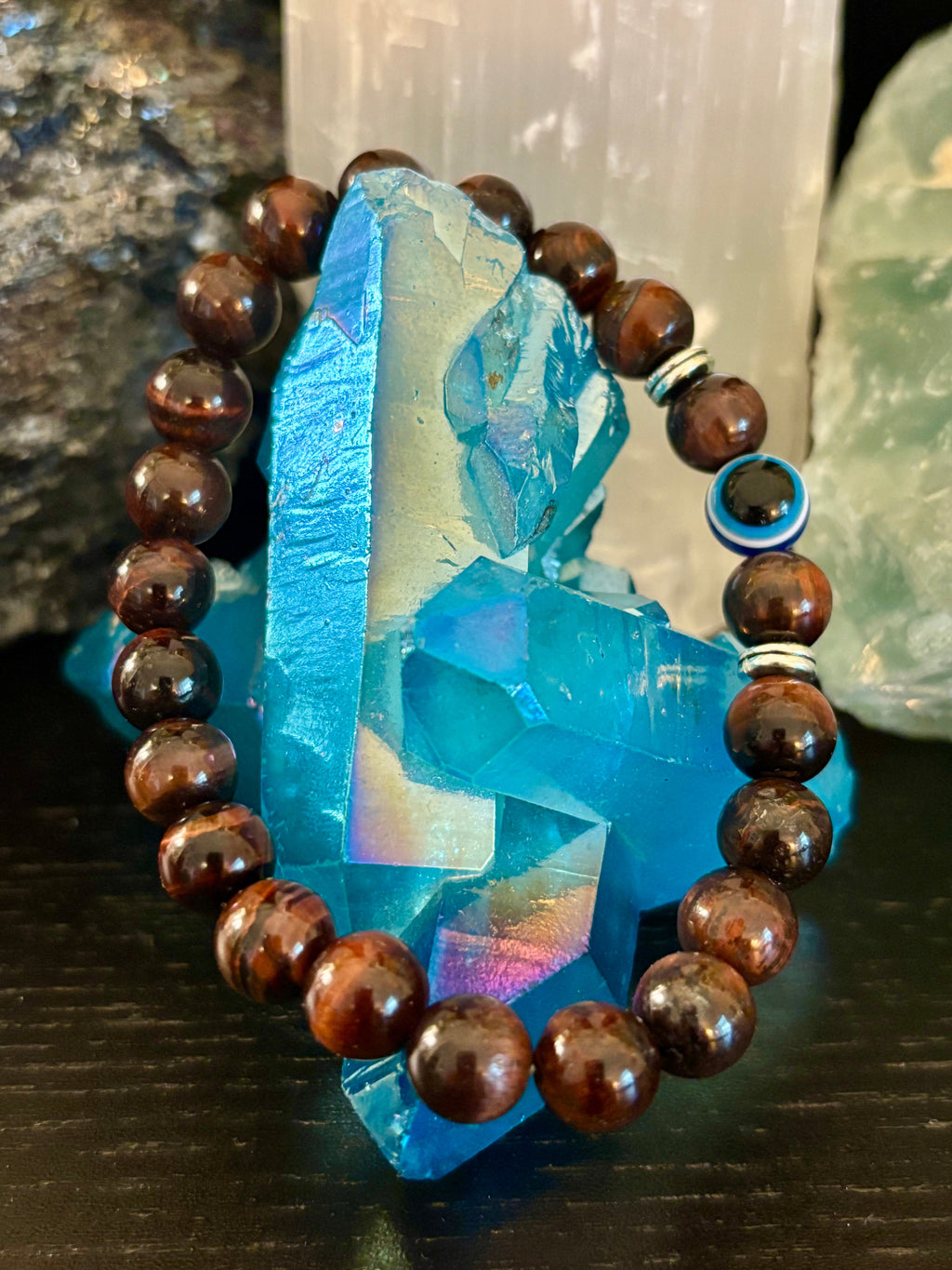 Evil Eye Style Beaded Bracelets – Handmade Natural Stone Protection - Blackthorn 31