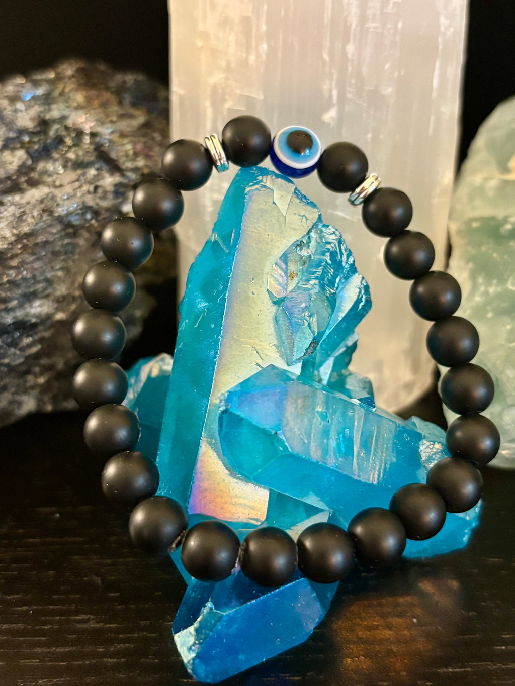 Evil Eye Style Beaded Bracelets – Handmade Natural Stone Protection - Blackthorn 31