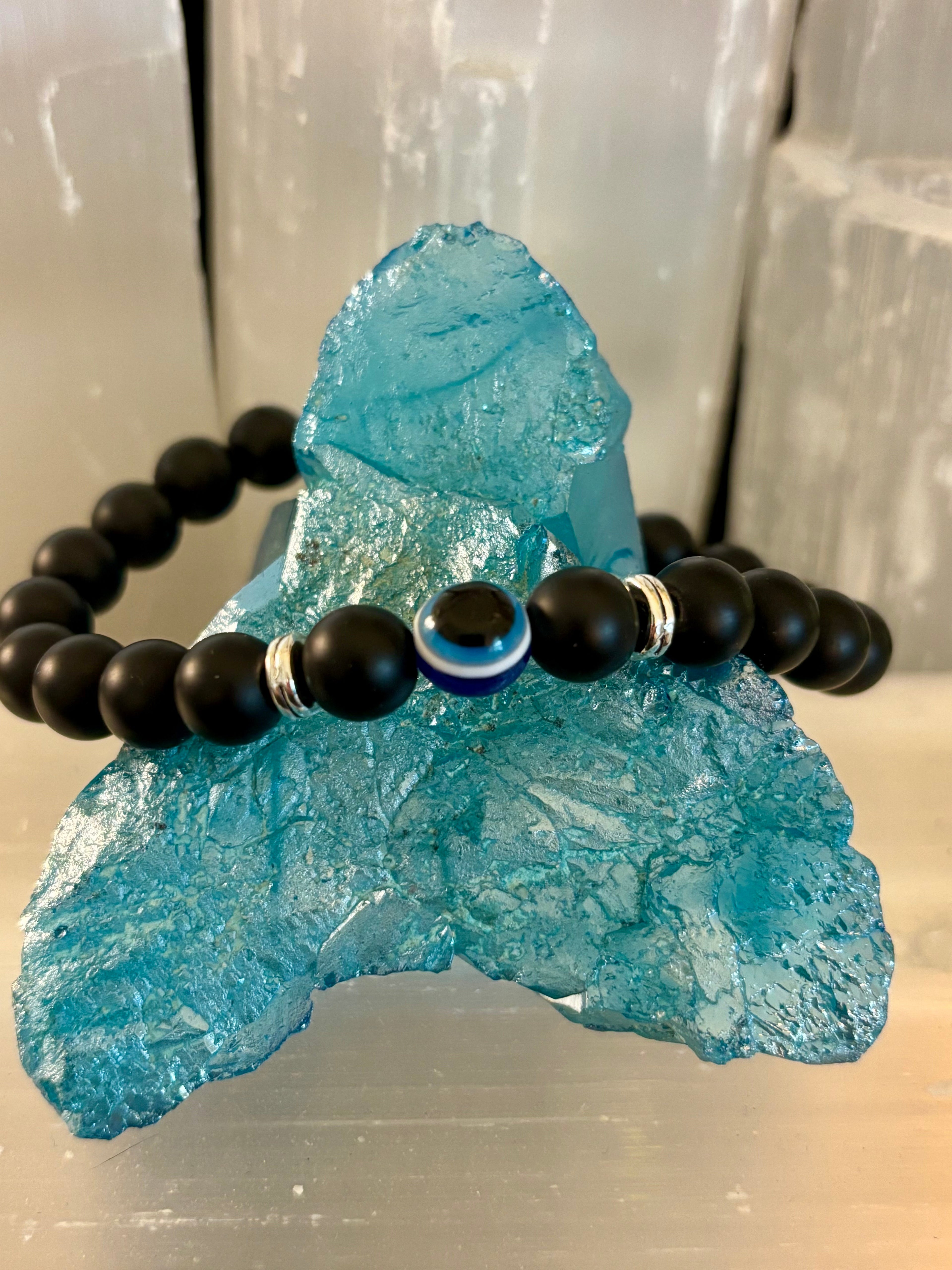 Evil Eye Style Beaded Bracelets – Handmade Natural Stone Protection - Blackthorn 31